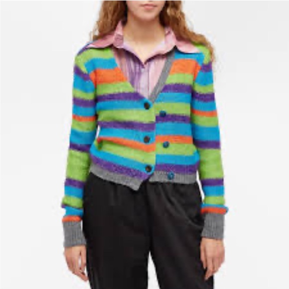 Anderson Bell Marta AsymmetricStripes Cardigan